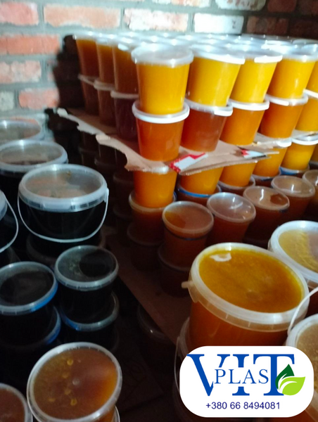 Пластикове відро 3 літра низьке біле харчова тара оптом для меду  vidro_nyzke_bile_3L фото